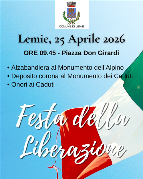 Lemie, 25 Aprile 2026 - Celebrazioni Festa della Liberazione