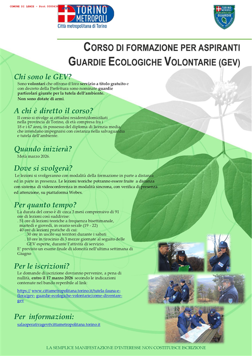 Corso di formazione per aspiranti guardie ecologiche volontarie